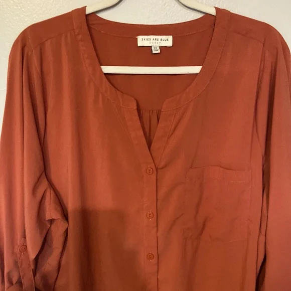 Skies are Blue Women’s plus size 2x rust color perfect for fall EUC - Picture 5 of 15
